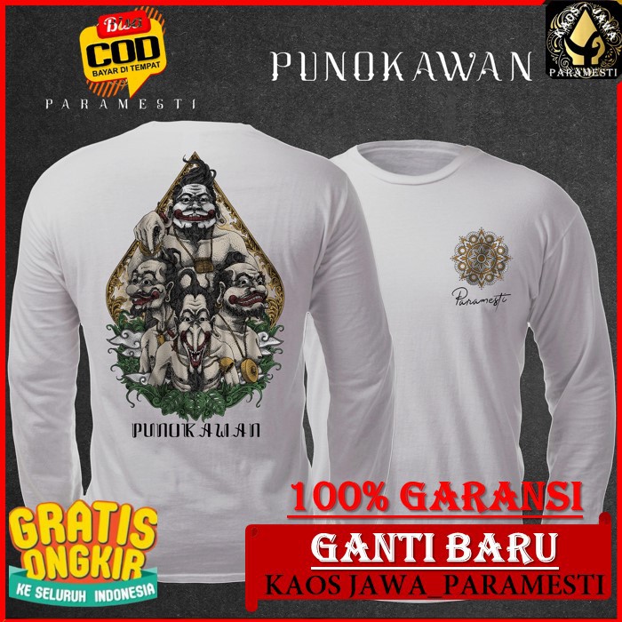 Jual Kaos Wayang Aksara Jawa Pria Punokawan Baju Kaos Distro Keren