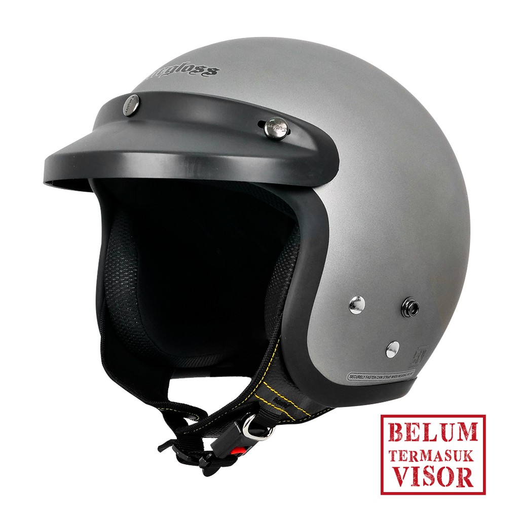 Jual Cargloss CFM Retro Helm Half Face Silver Met 8 Doff Shopee