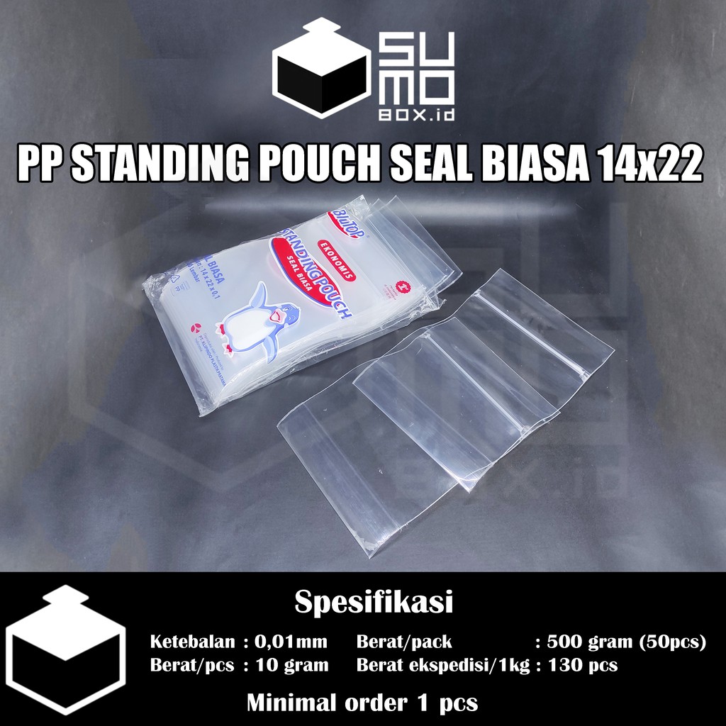 Jual Standing Pouch Plastik 14x22 Transparan 500gram Snack Klip