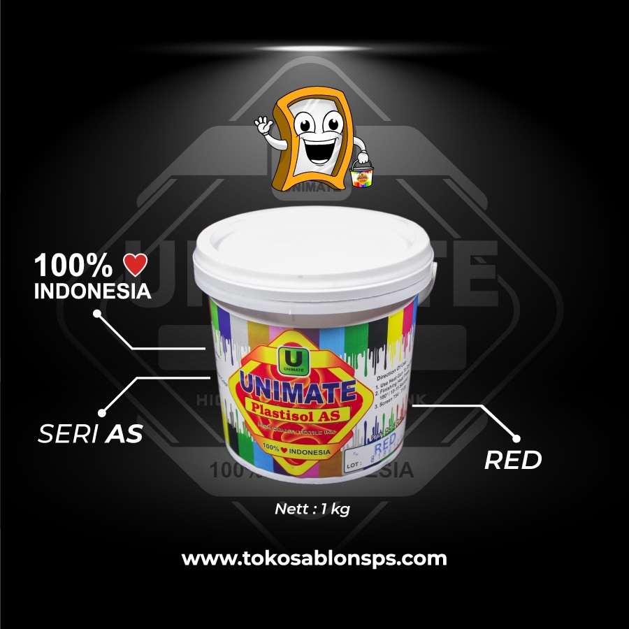 Jual Tinta Plastisol Unimate As Red Kg Shopee Indonesia