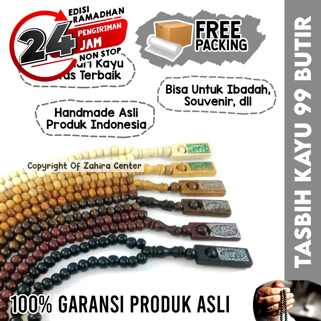 Jual Tasbih Kayu Premium 99 Butir Kayu Walikukun Cendana Kaukah Arab