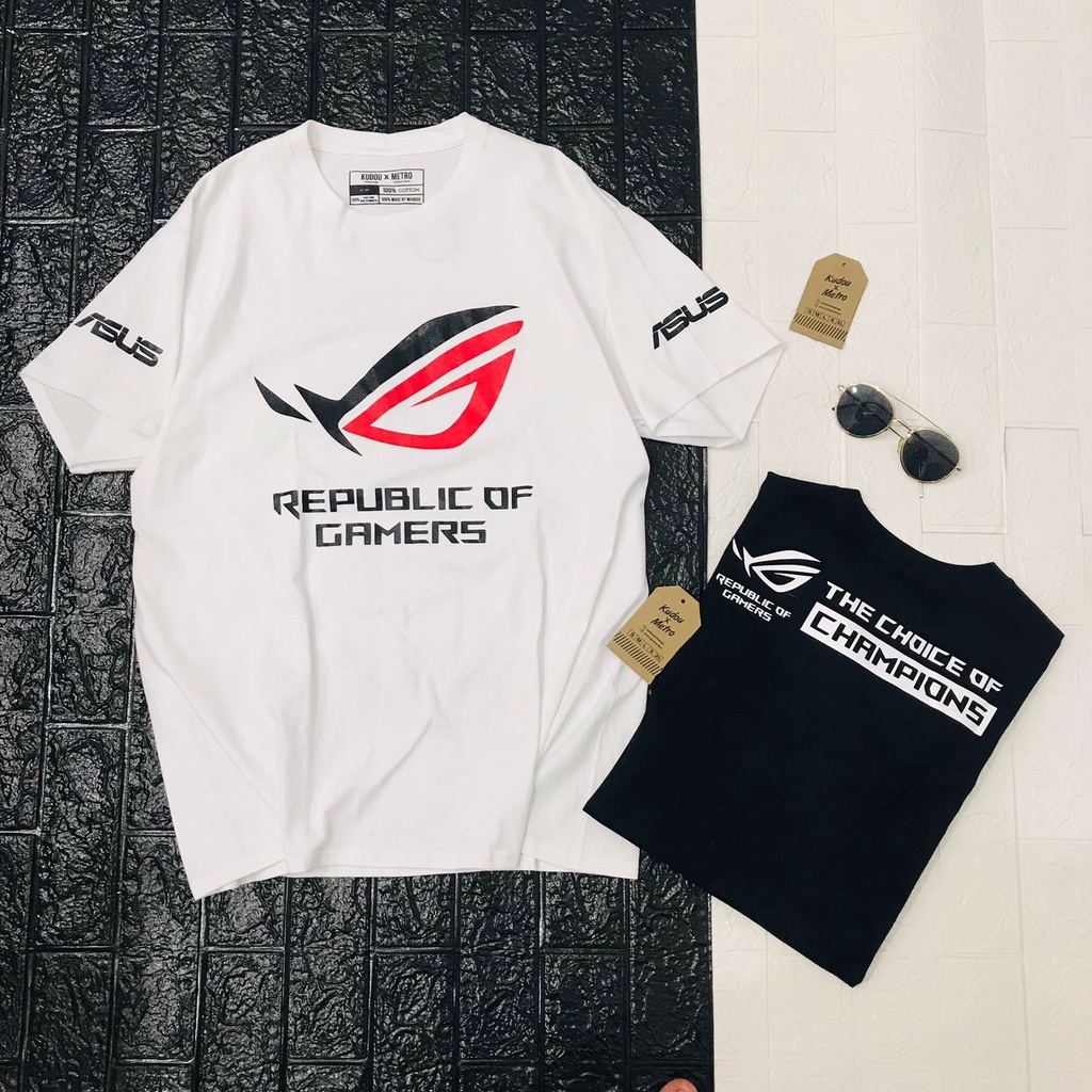 Jual Kaos Gaming Asus Rog Republic Of Gamers Champions White Shopee