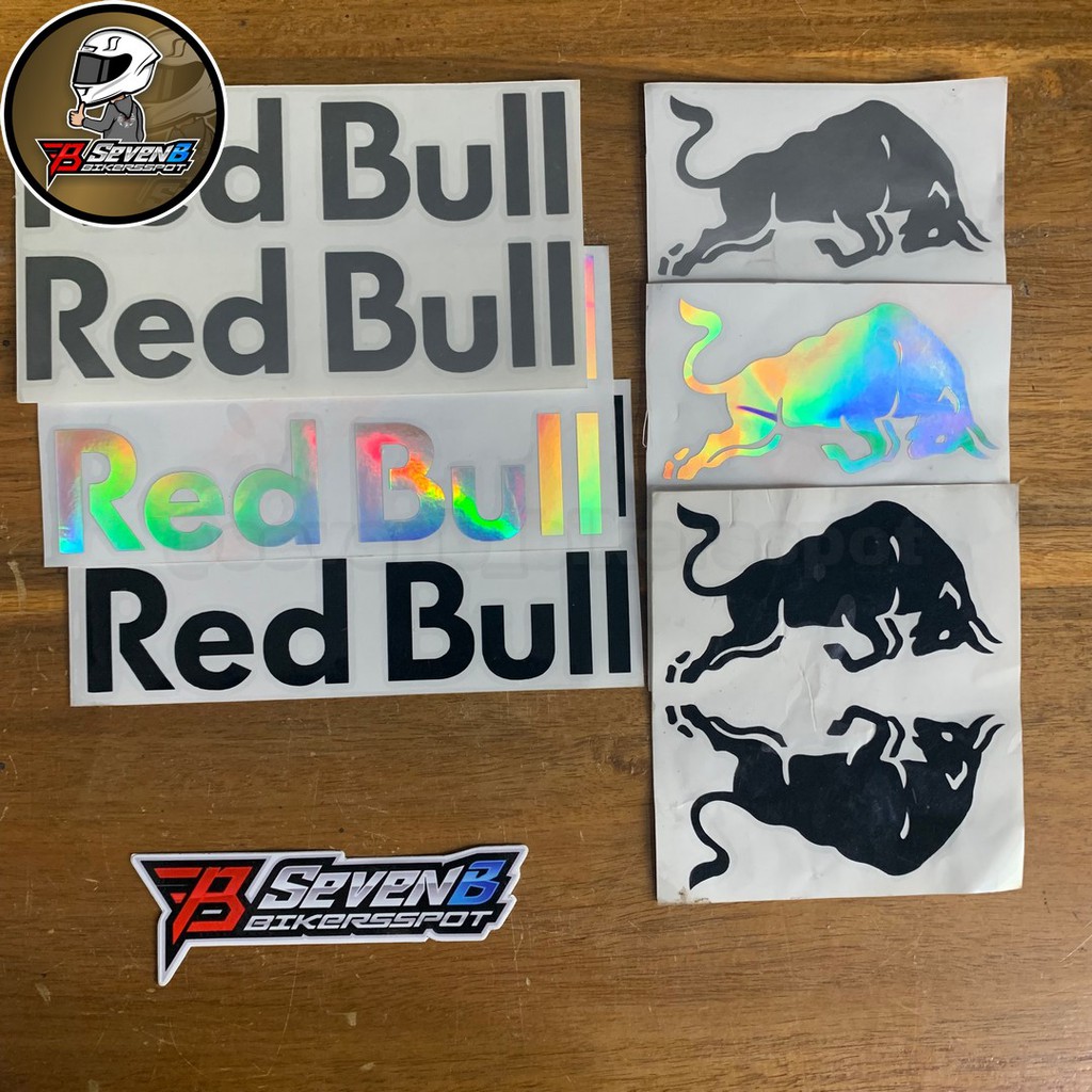 Jual STIKER SET RED BULL LOGO BANTENG HOLOGRAM FULLSET CUTTING PRINTING