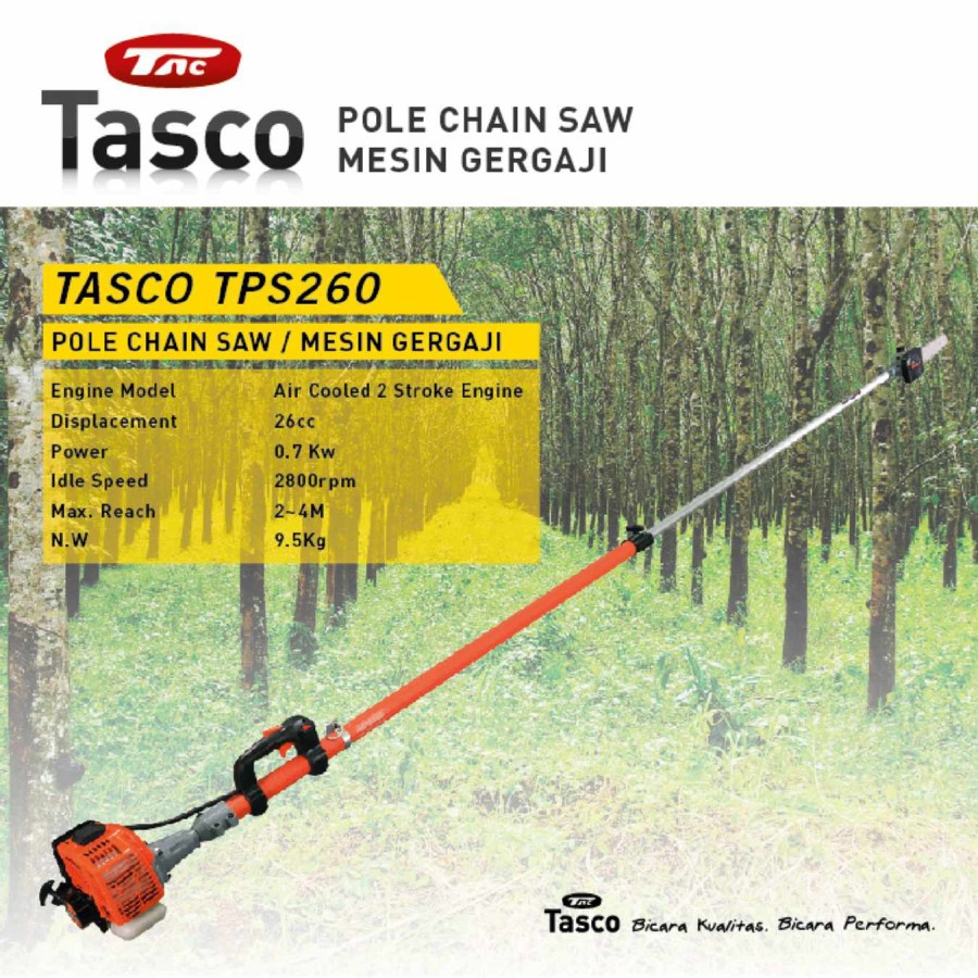 Jual Alat Gergaji Pemotong Ranting Dahan Pohon Pole Chain Saw Tasco TPS