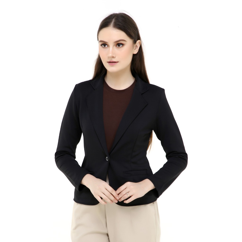 Jual Hamlin Qemsya Jas Blazer Wanita One Botton Slim Fit Formal