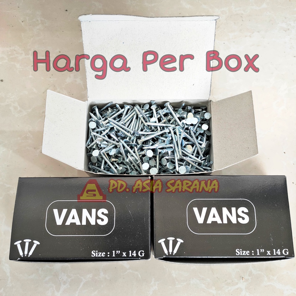 Jual 1 Box Paku GRC Kepala Lebar 1 Inch Vans Kalsiboard Karpet Dus