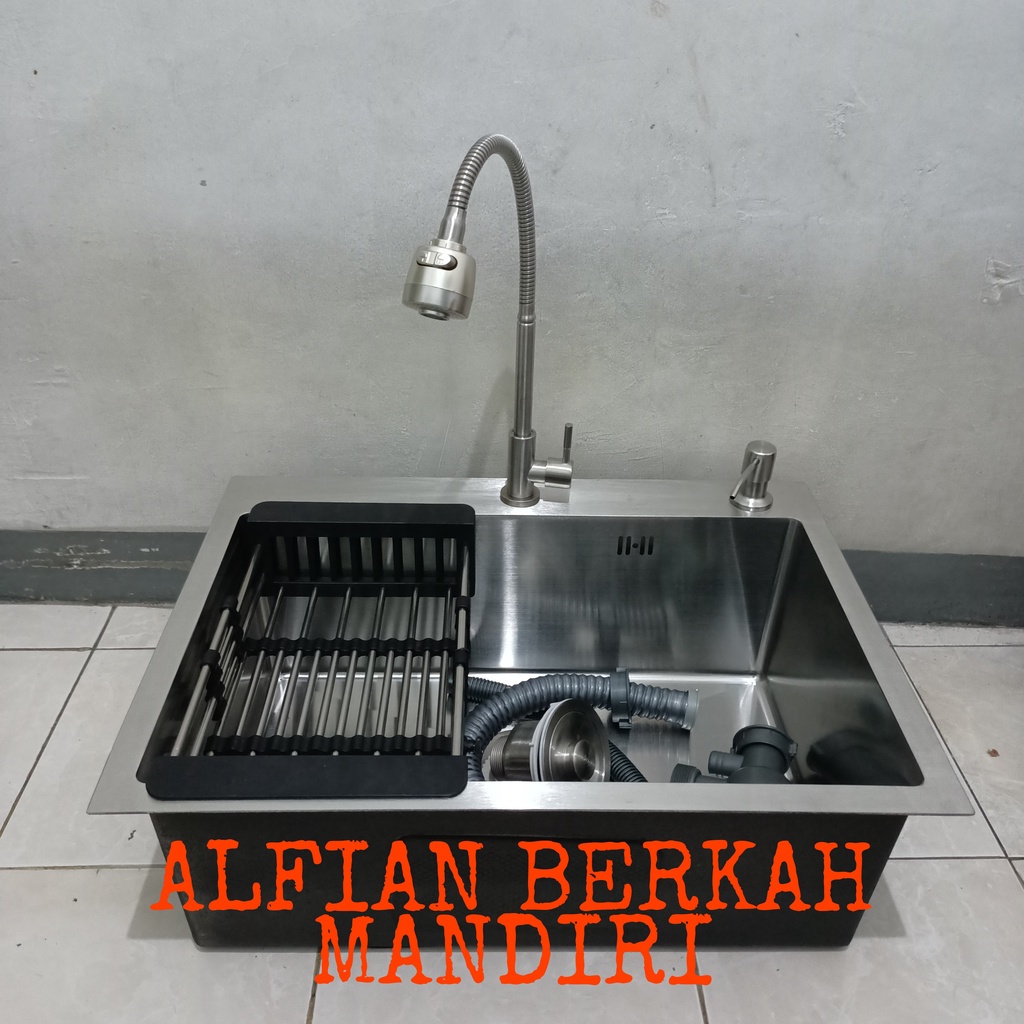 Jual PAKET Kitchen Sink Golden Hand Inobe 6045 Kran Sink Flexible