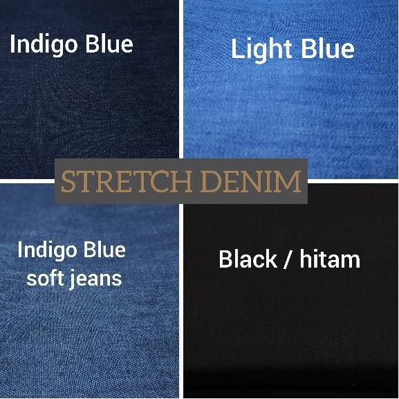 Jual Berkualitas Bahan Kain Denim Melar Indigo Blue Kain Soft Jeans