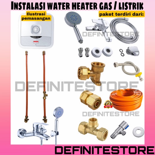 Jual PAKET INSTALASI WATER HEATER GAS LISTRIK HEMAT KDD BAUT SEMUA MERK