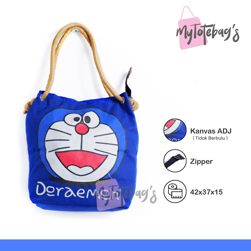 Jual Cod Totebag Kanvas Tote Bag Wanita Tebal Motif Lucu Model Tali