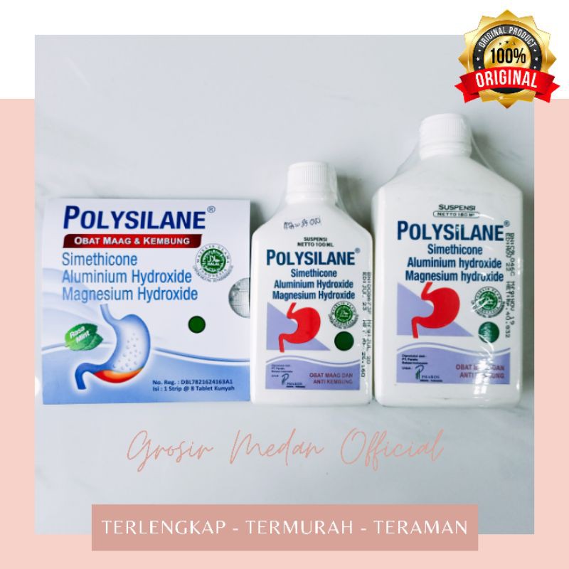 Jual Polysilane Sirup Dan Tablet Kunyah Obat Sakit Lambung Kembung Mual