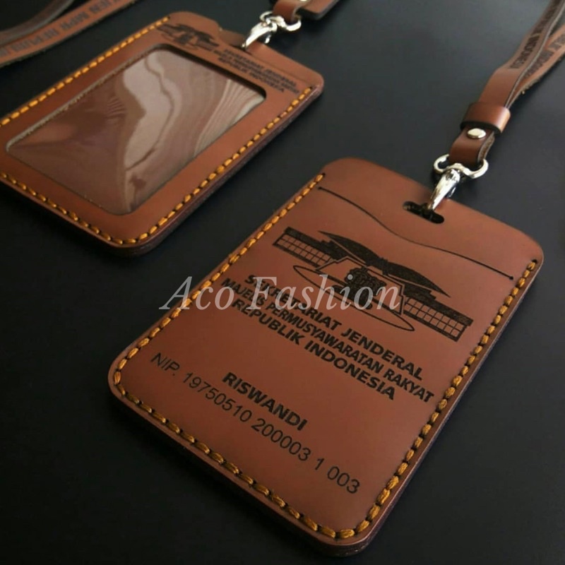 Jual Id Card Holder Kulit Name Tag Kulit Custom Shopee Indonesia