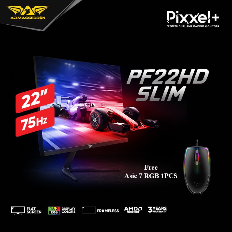 Jual Armaggeddon Gaming Monitor Pixxel Pro PF22HD Slim 22 AHVA Panel