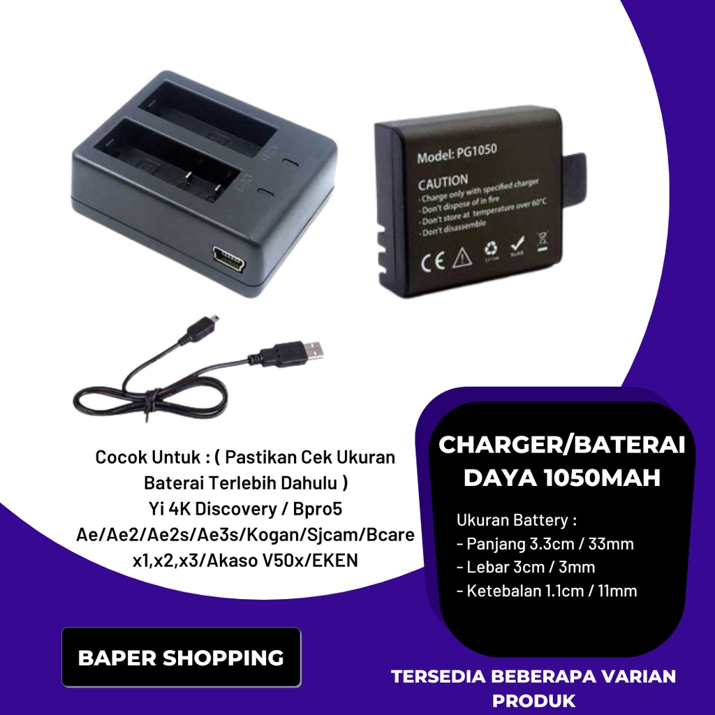 Jual Paket Dual Charger Dan Battery Baterai Xiaomi Yi K Discovery