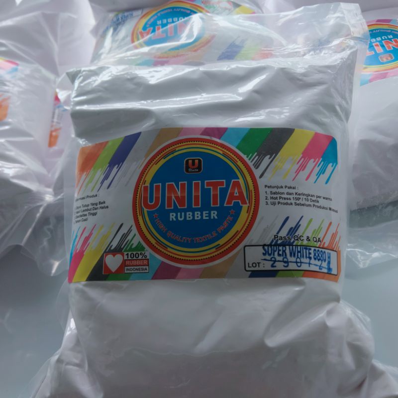 Jual Unita Pasta Tinta 100 Rubber Sablon Kaos Super White 8880H 1kg