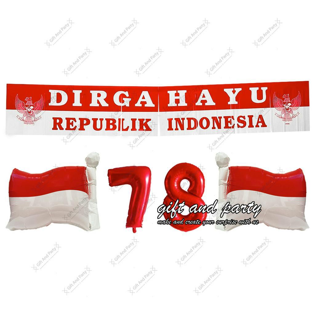 Jual Paket DIRGAHAYU RI 4 Paket HUT RI Paket Dekorasi Merah Putih