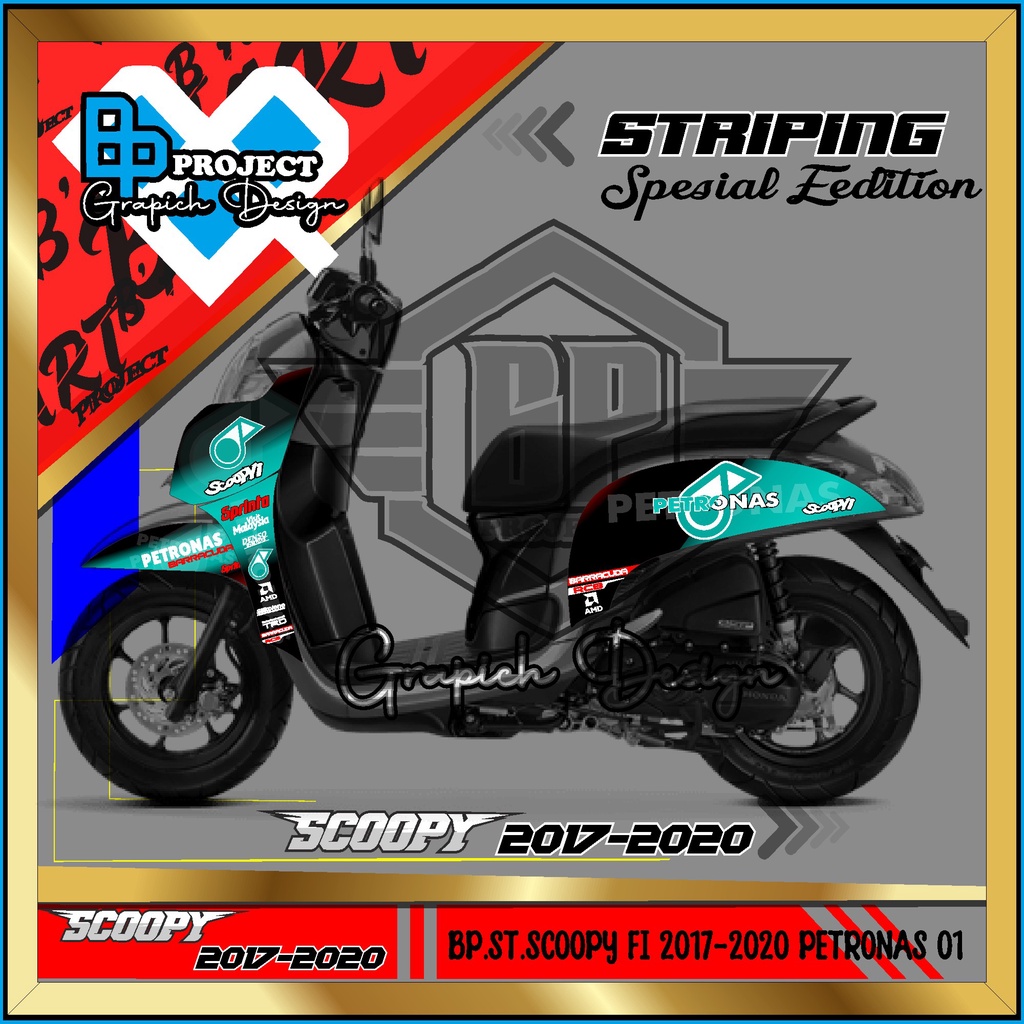 Jual Stiker STRIPING Scoopy FI NEW 2017 2020 Premium DESAIN RACING