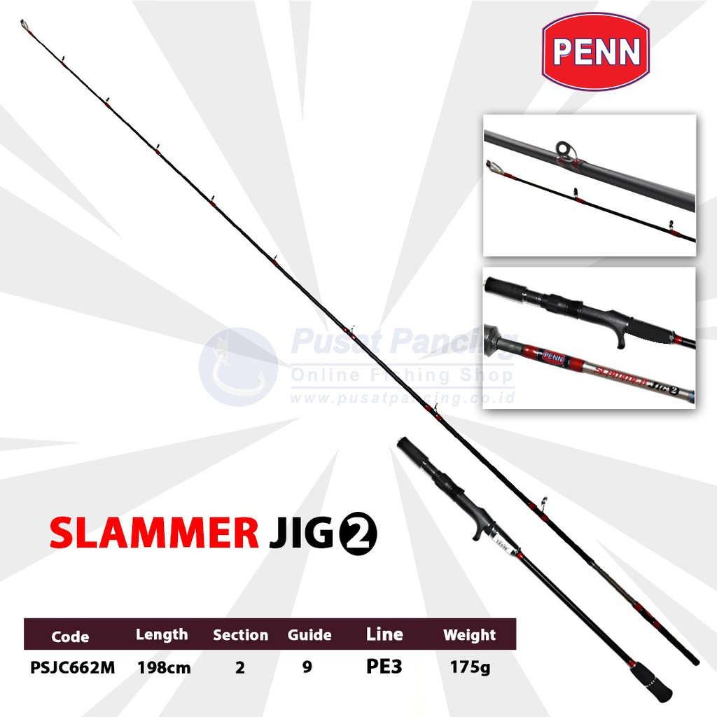 Jual Pusatpancing Joran Spinning Overhead Penn Slammer Iv Jig Ii