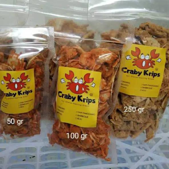 Jual CRABY KRIPS 100gr MAKANAN SNACK BABY CRAB CRISPY PERTAMA DI