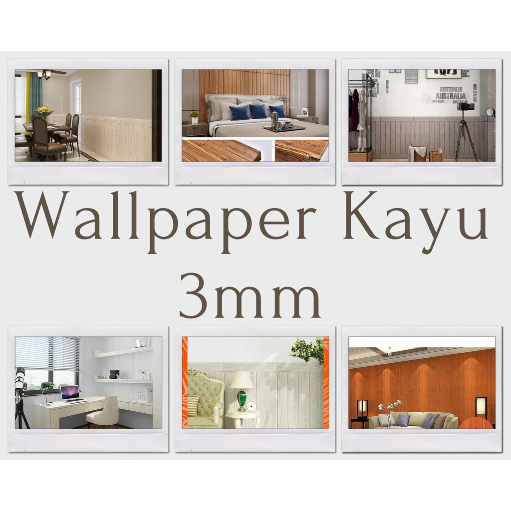 Jual Wallpaper Dinding 3d Motif Kayu Wood Foam Dekorasi Kamar Murah