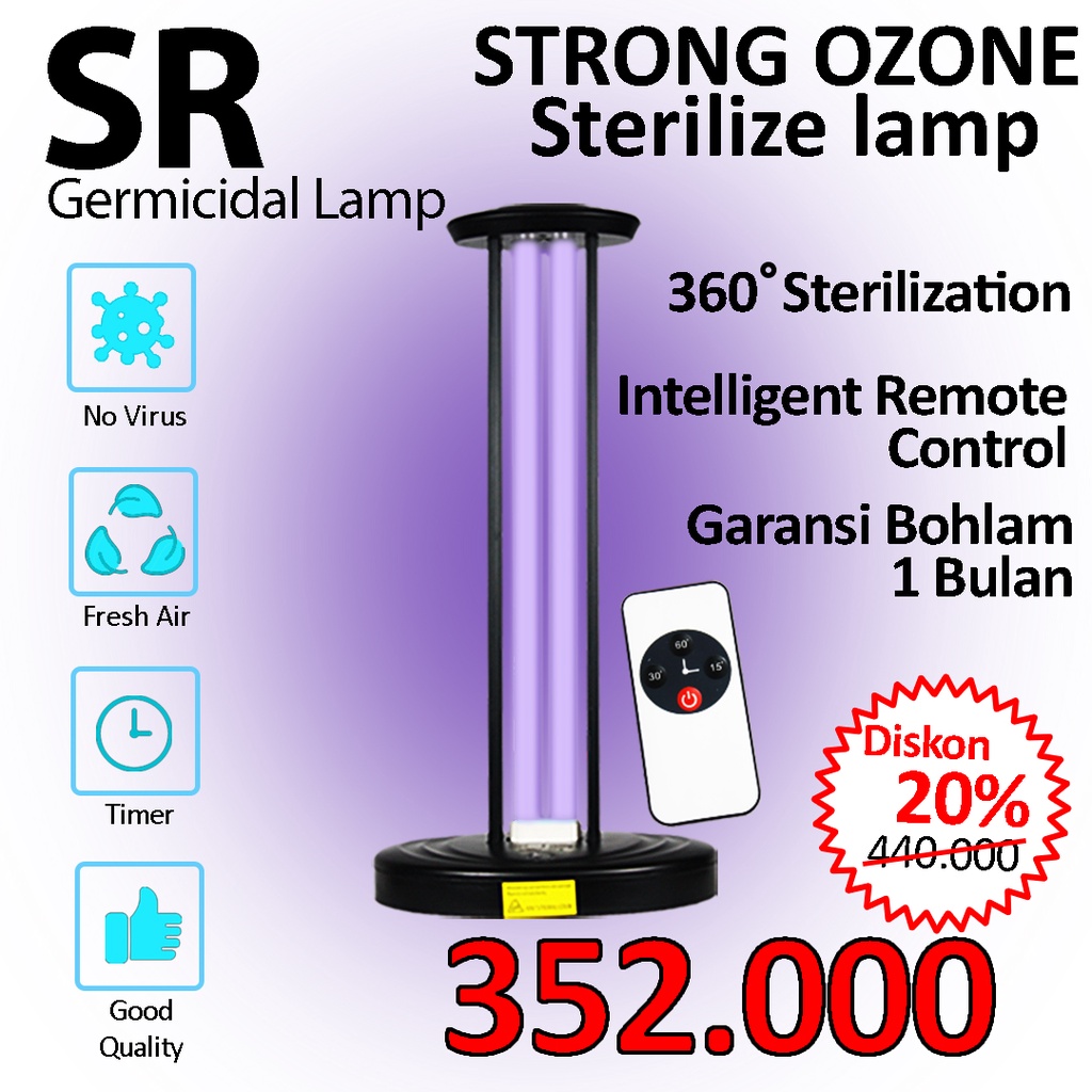 Jual Lampu UVC Sterilizer Ozone SR Lamp GMC03 38W Ozon UV HARGA GROSIR