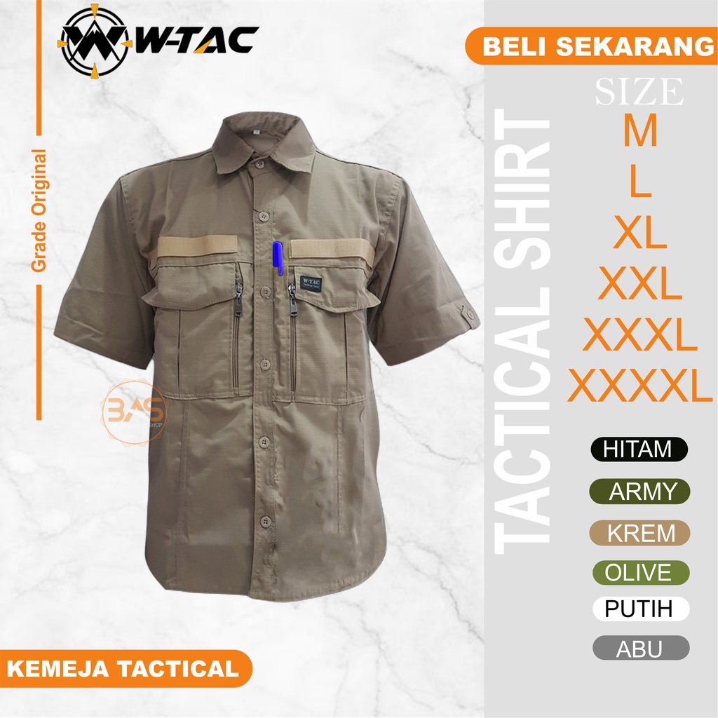 Jual Kemeja Tactical W Tac Lengan Pendek Baju Kmeja Taktikal Lapangan