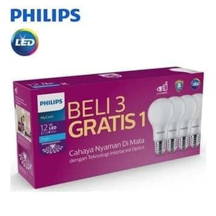 Jual Bohlam Lampu Philips LED Mycare 12w 12watt 12 W Watt Putih 1 Paket