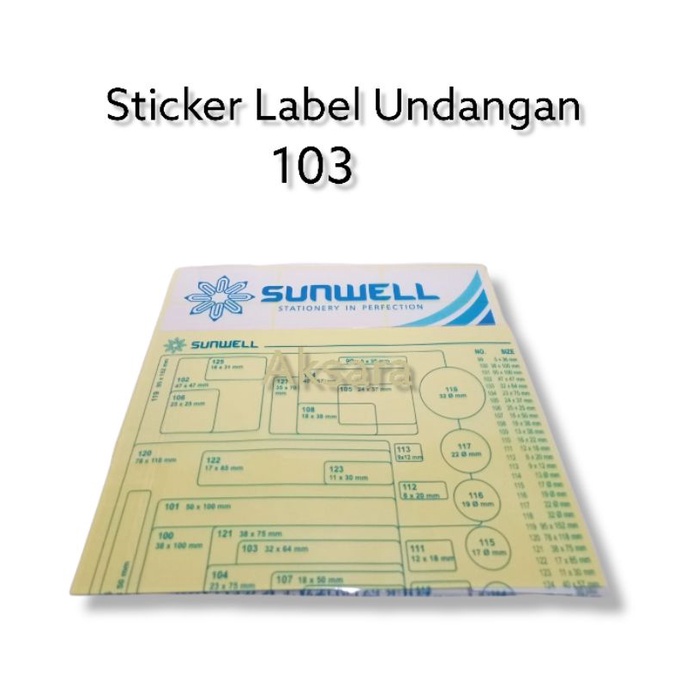 Jual SATU SET 7 LEMBAR Sticker Label Undangan 103 Self Adhisive