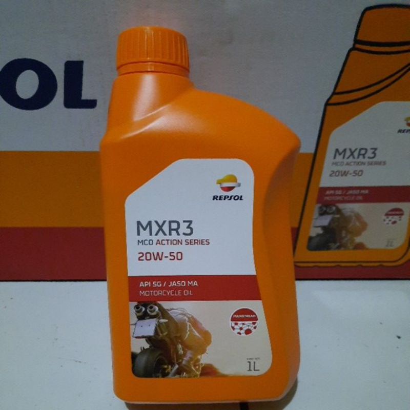 Jual OLI REPSOL MXR3 1 LITER SAE 20W 50 API SG JASO MA OLI MOTOR SPORT