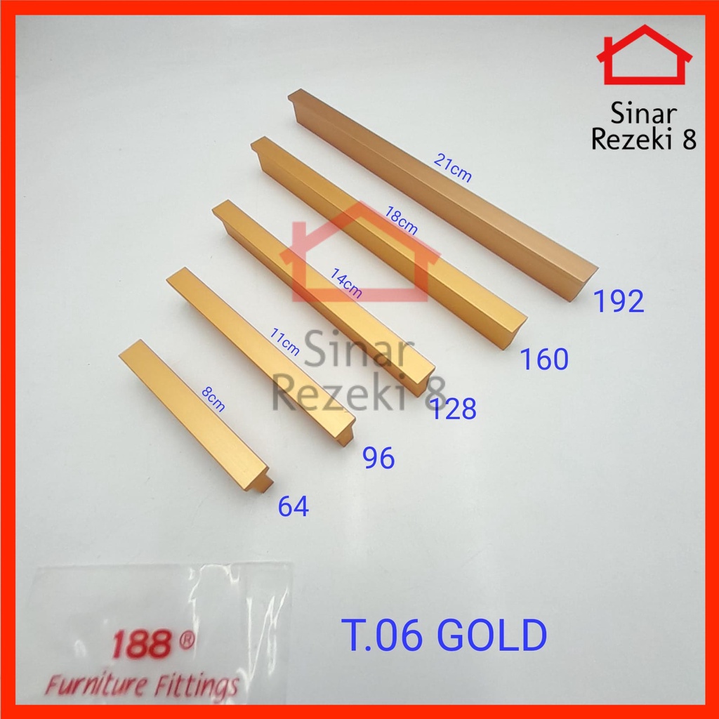 Jual Tarikan Laci 06 GOLD Handle Emas Pintu Lemari Minimalis Dapur