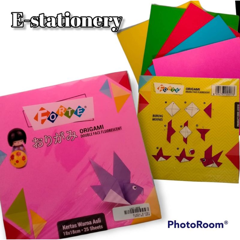 Jual Kertas Lipat Origami 2 Sisi 16x16cm Isi 25 Lembar Forte Kertas