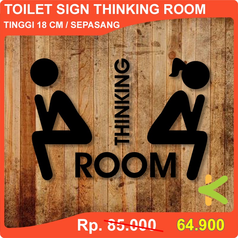 Jual Toilet Sign Akrilik Papan Tanda Toilet Model Thinking Room