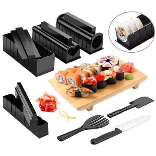 Jual ACC Sushi Maker Set 10 In 1 Alat Gulung Cetakan Pembuat Bento