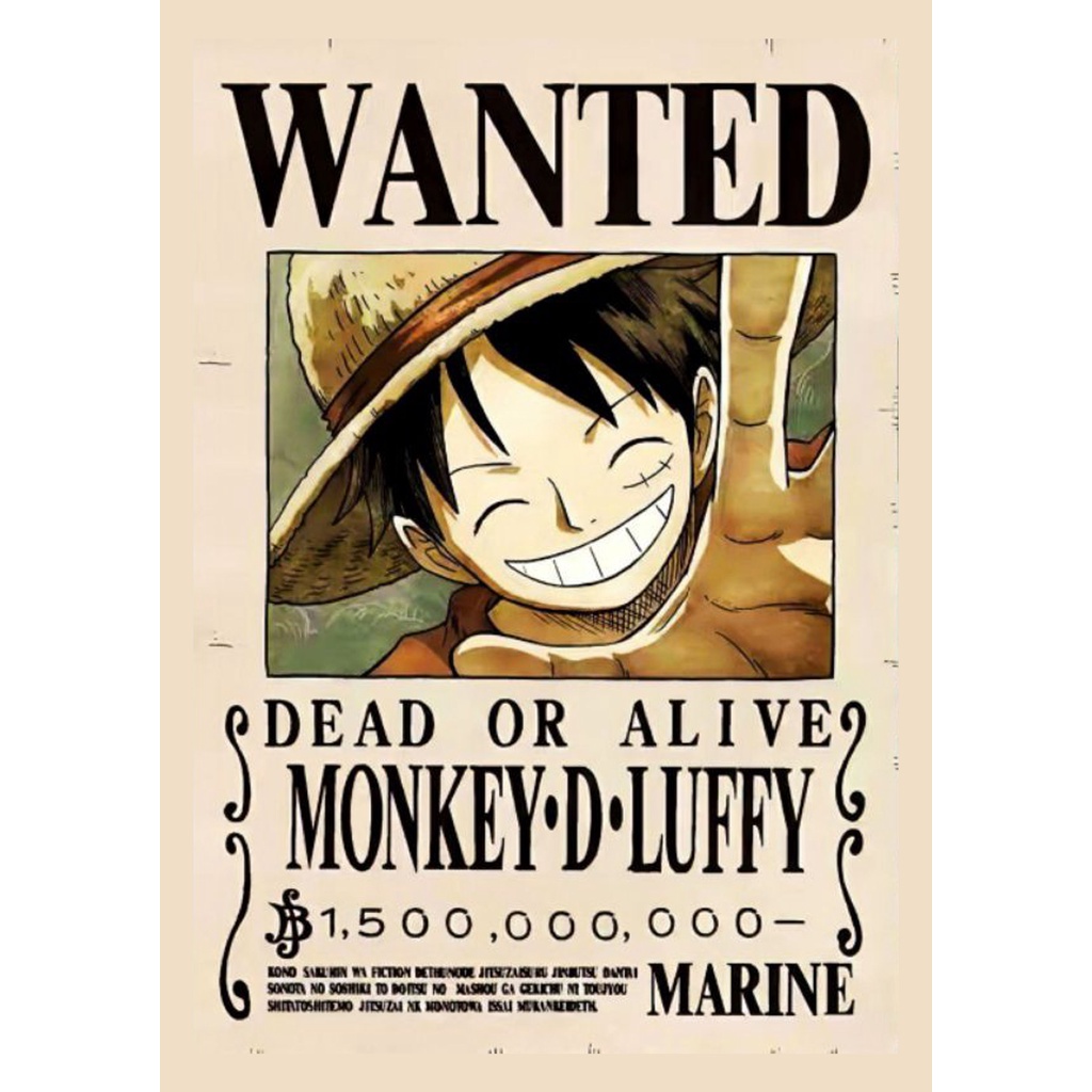 Jual Sticker Anime One Piece Wanted Murah Meriah Banyak Pilihan Full