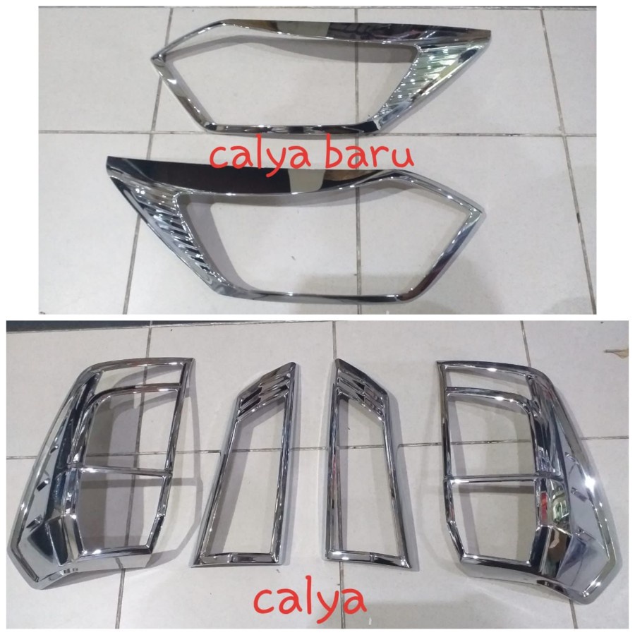 Jual PAKET GARNISH LIST LAMPU CHROME DEPAN BELAKANG NEW CALYA SIGRA