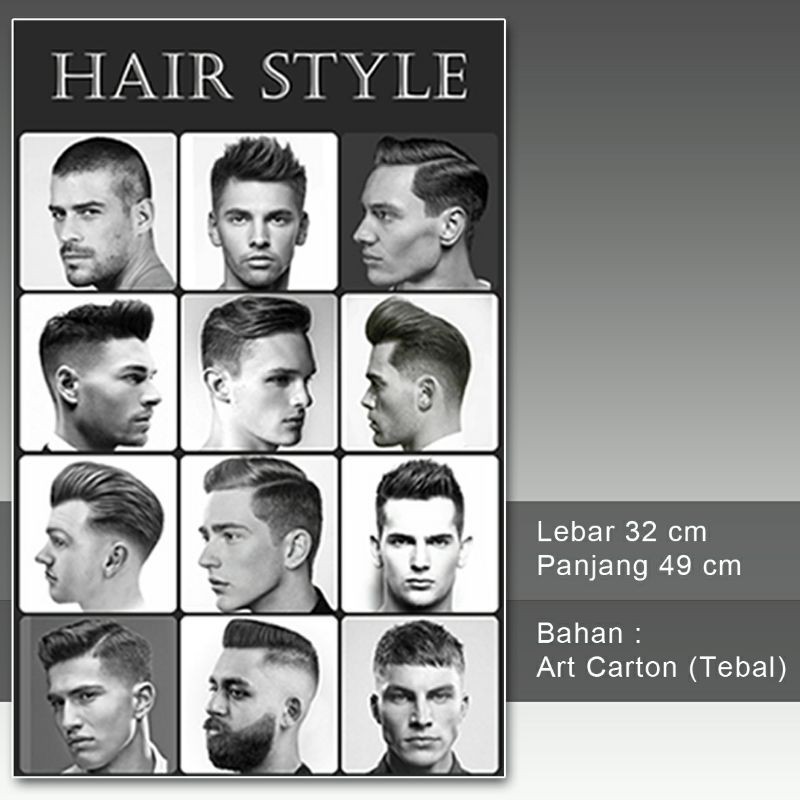 Jual Poster Barbershop Pangkas Rambut Salon Model Terbaru Gaya Rambut