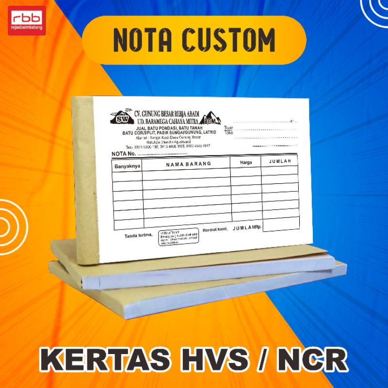 Jual CETAK NOTA BLANKO KWITANSI NCR 2 PLY RANGKAP CUSTOM Shopee