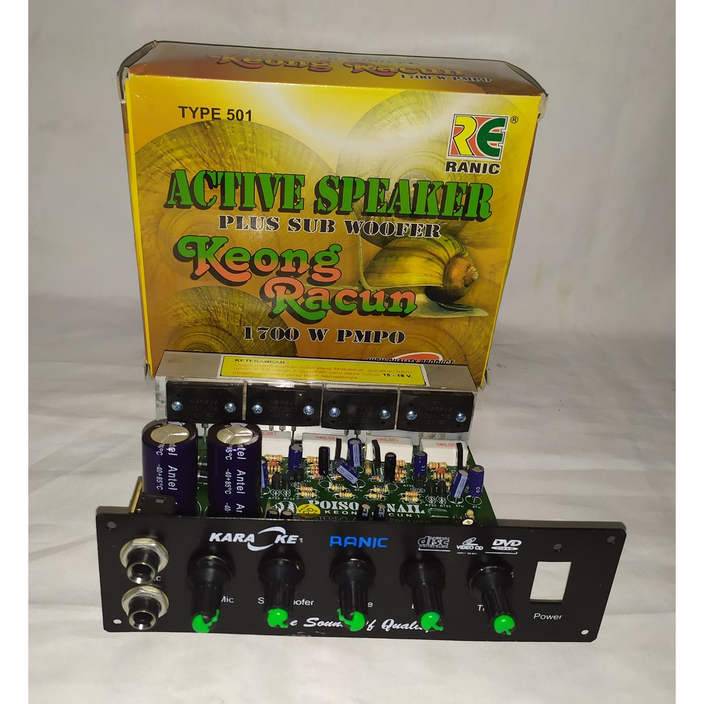 Jual Kit Ranic Kit Active Speaker Stereo Keong Racun 1700W PMPO 2Mic