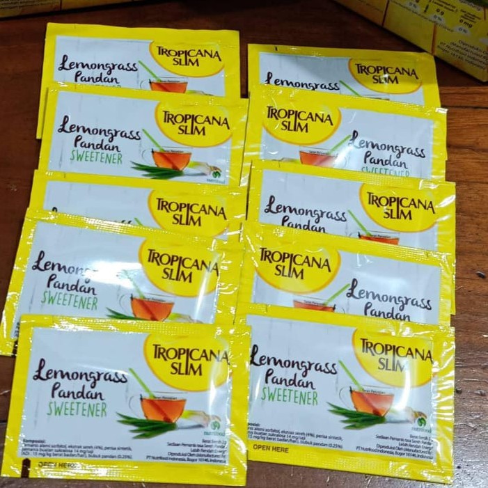 Jual Tropicana Slim Lemongrass Pandan Sweetener Sachet Gram