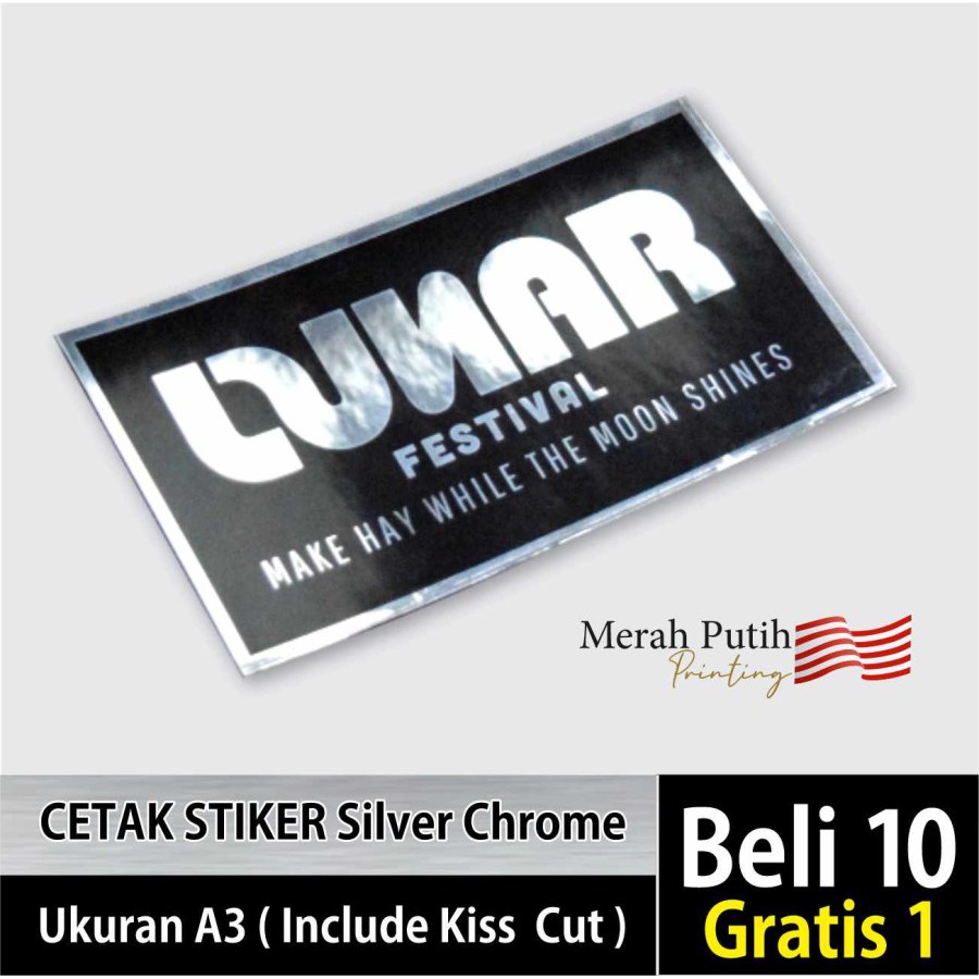 Jual Cetak Stiker Print Sticker Label Silver Chrome A Kiss Cut