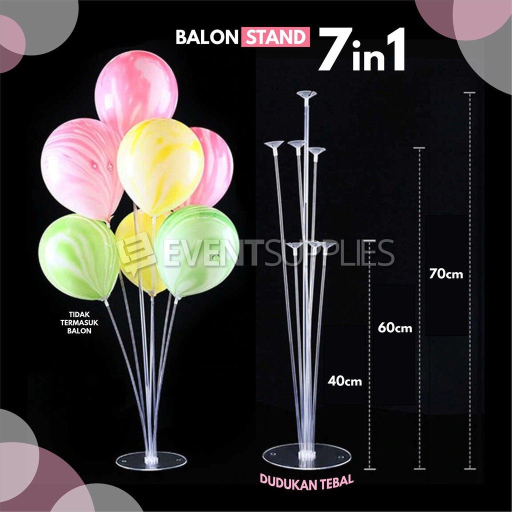 Jual Stick Cup Standing Balon Stik Tatakan Tiang Gate 7 In 1 LED Dan