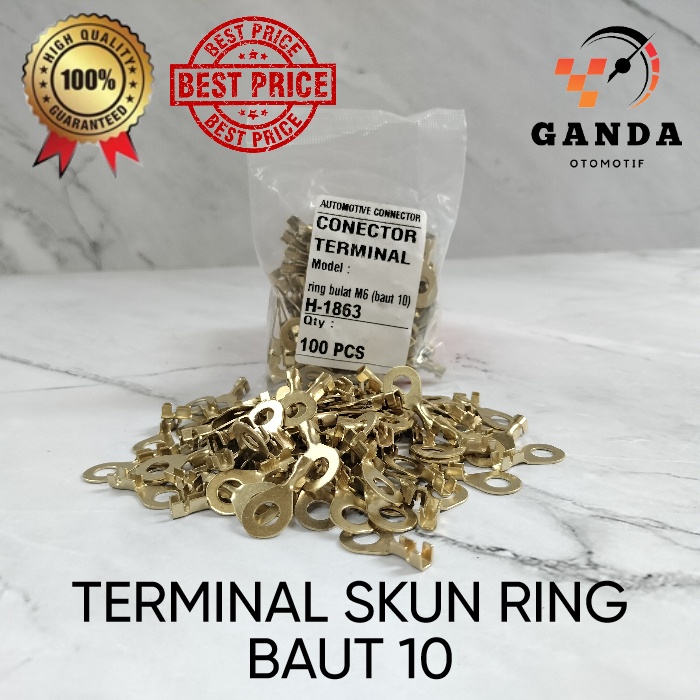 Jual TERMINAL SKUN BULAT RING M6 SKUN BULAT AKI M6 BAUT 10 100PCS