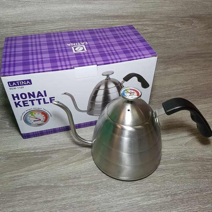 Jual Latina REW 1109 Honai Kettle Plus Thermometer 900ML Teko Leher