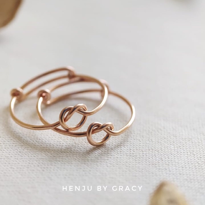 Jual HENJU BY GRACY Love Knot Ring Cincin Knot Promise Ring