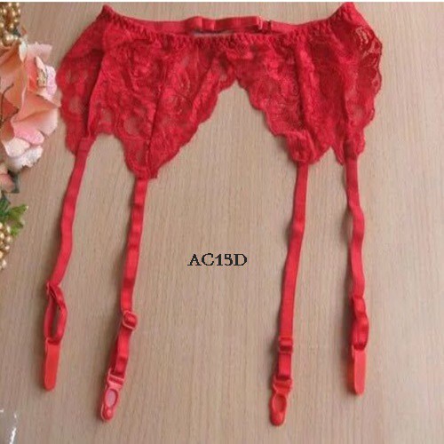 Jual Garter Belt Pelengkap Lingerie G String Merah Dan Stocking