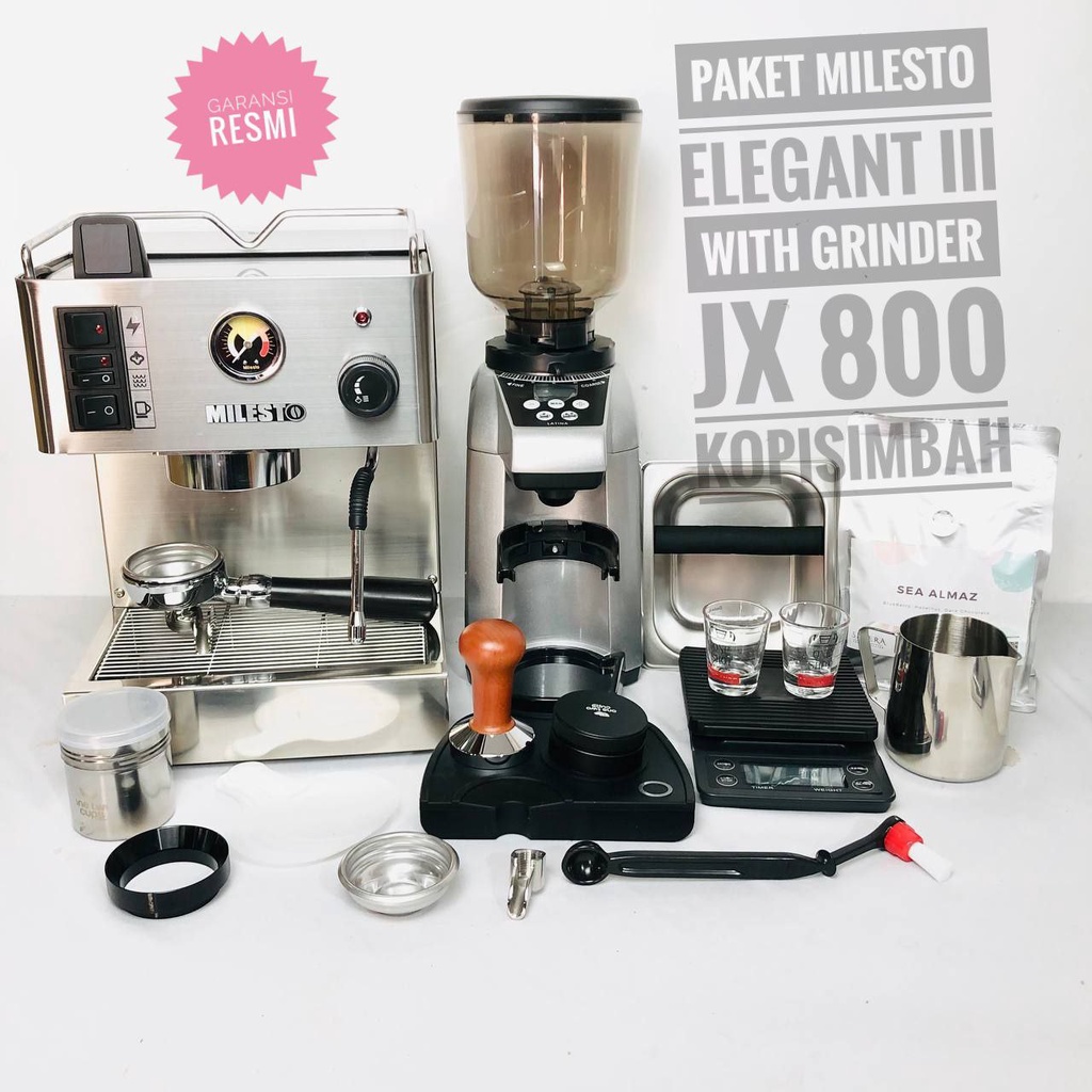 Jual Paket Mesin Espresso Milesto Elegant Iii With Grinder Lengkap