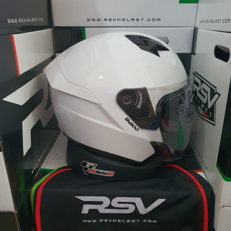 Jual HELM RSV SV300 WHITE GLOSSY 2 VISOR SV 300 PUTIH SOLID DOUBLE