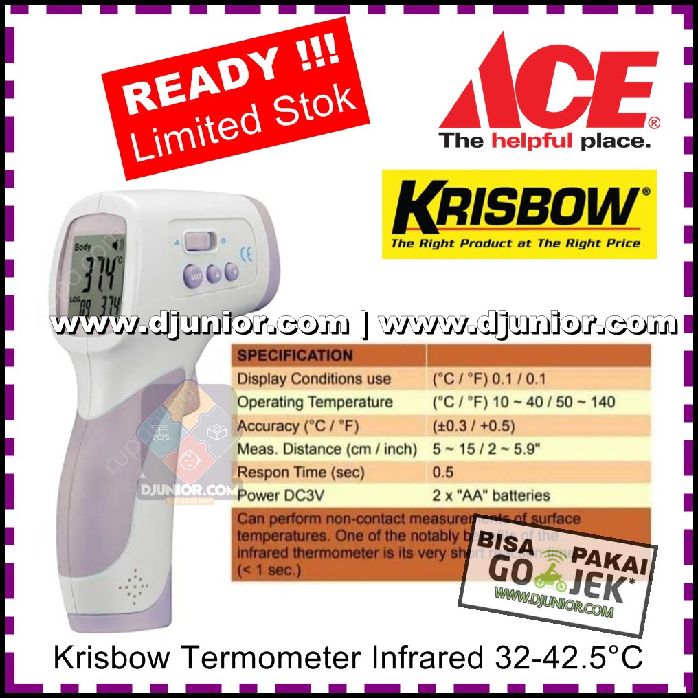 Jual KRISBOW THERMOMETER GUN INFRARED TERMOMETER TEMBAK INFRA MERAH