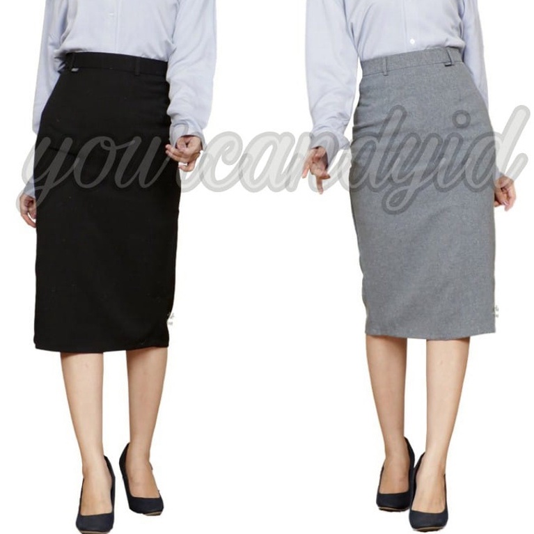 Jual Rok Kerja Pendek Hitam Span 7 8 Bahan Formal Kantor Rok Kerja