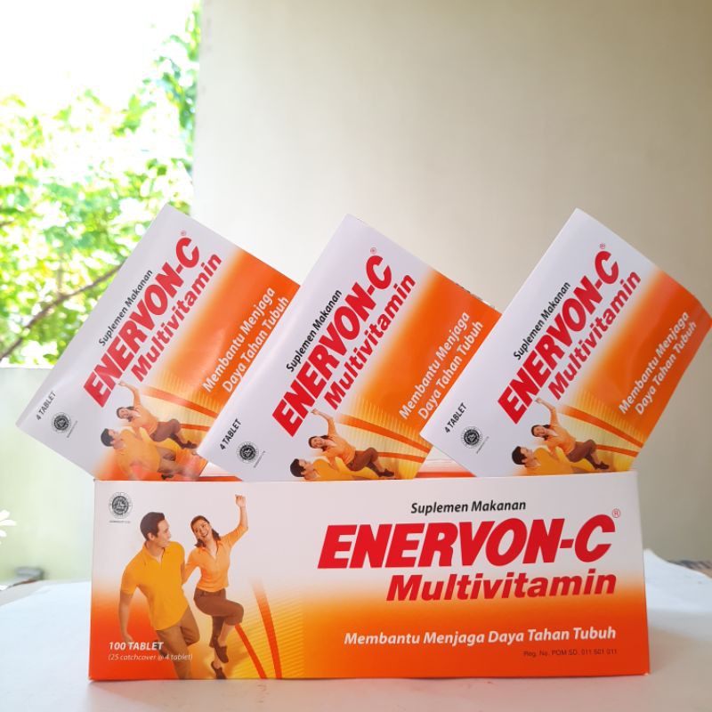 Jual Enervon C Multivitamin Strip Isi Tablet Vitamin C Shopee